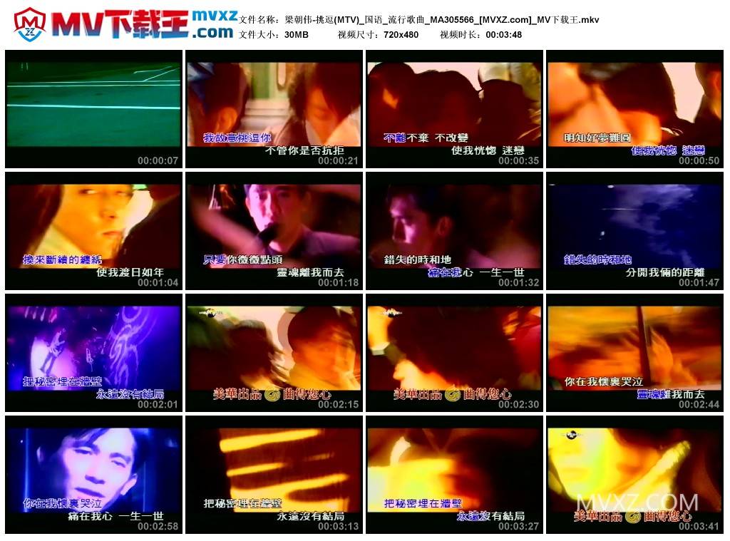 梁朝伟-挑逗(MTV)_国语_流行歌曲_MA305566